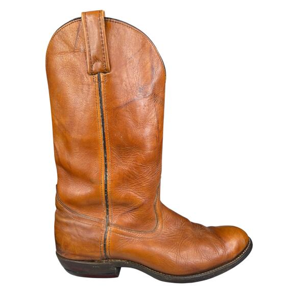 Vintage Bermans Mens Marbled Brown Western Cowboy Boot Size US 10 D - Picture 1 of 11